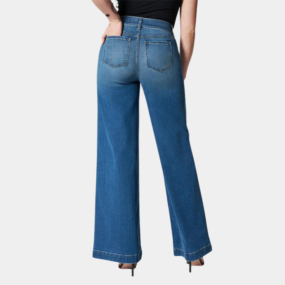 Casual Stretch Flared Jeans For Women | High-Waisted