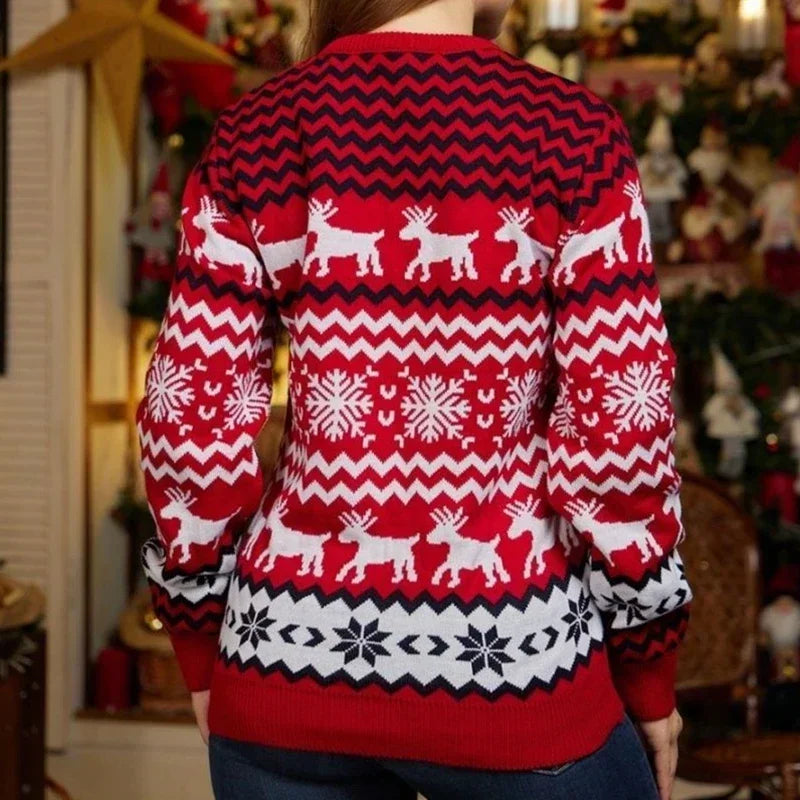 Couples Christmas Jumpers Reindeer Pattern | Matching Festive