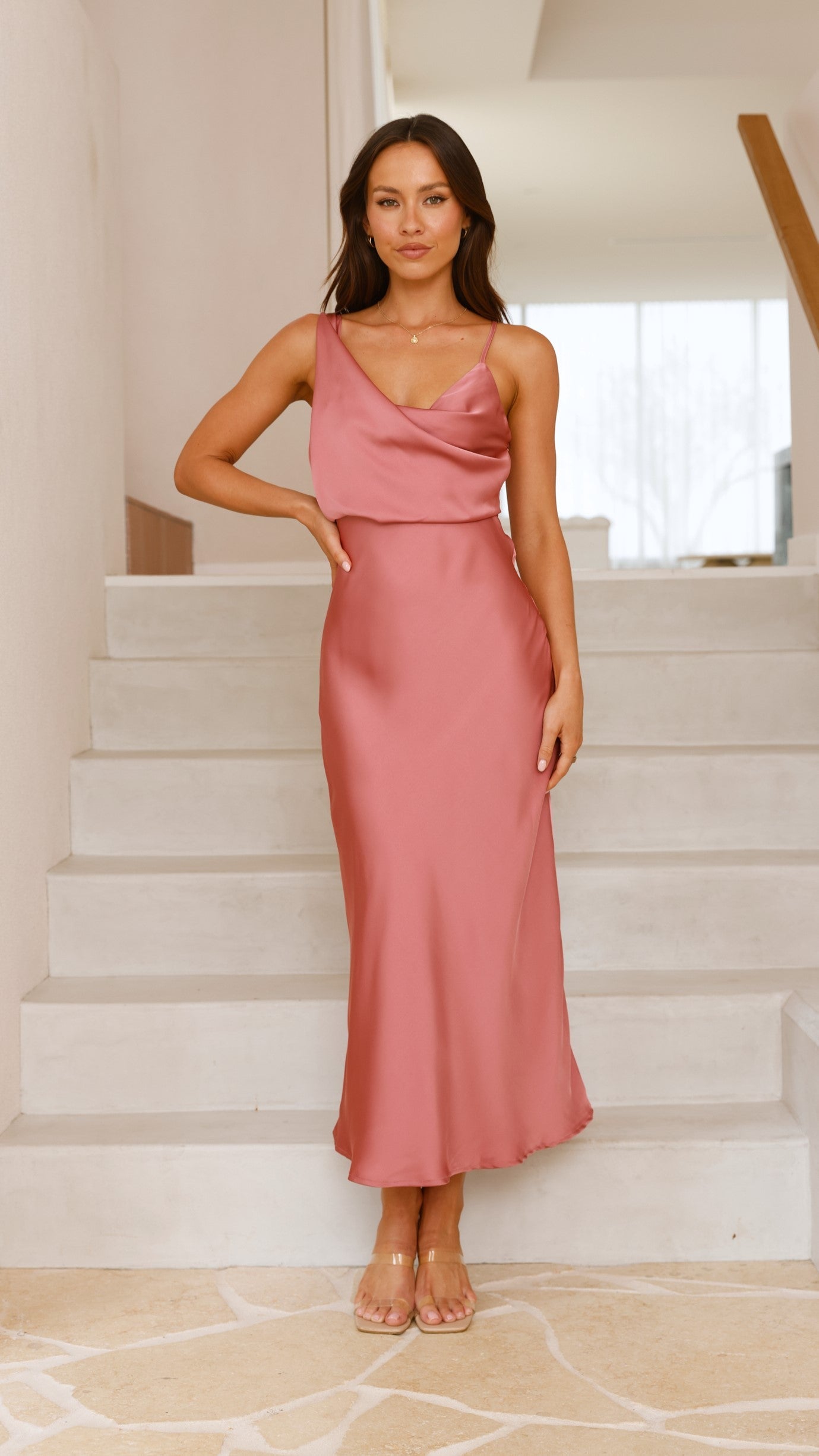 Elegant Women's Bridesmaid Dress One Shoulder | Midi