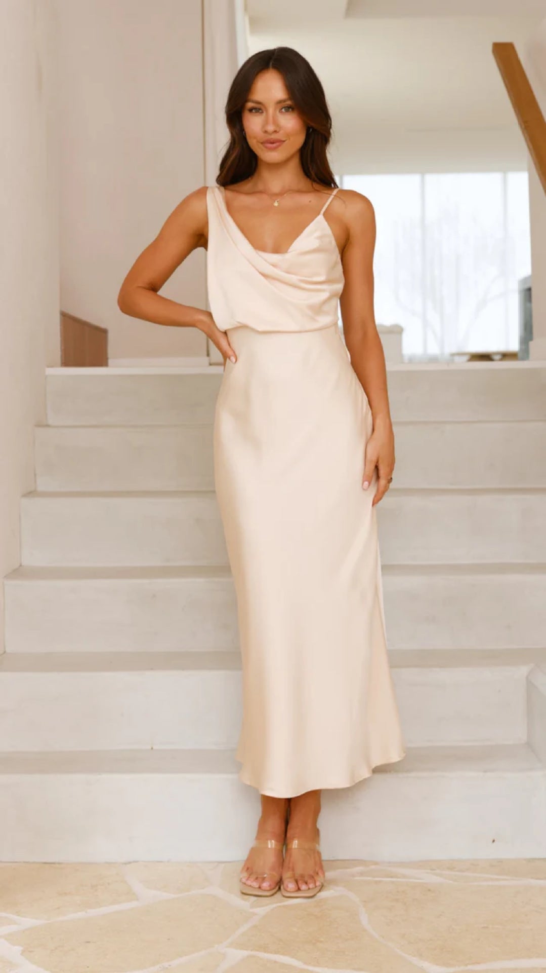 Elegant Women's Bridesmaid Dress One Shoulder | Midi
