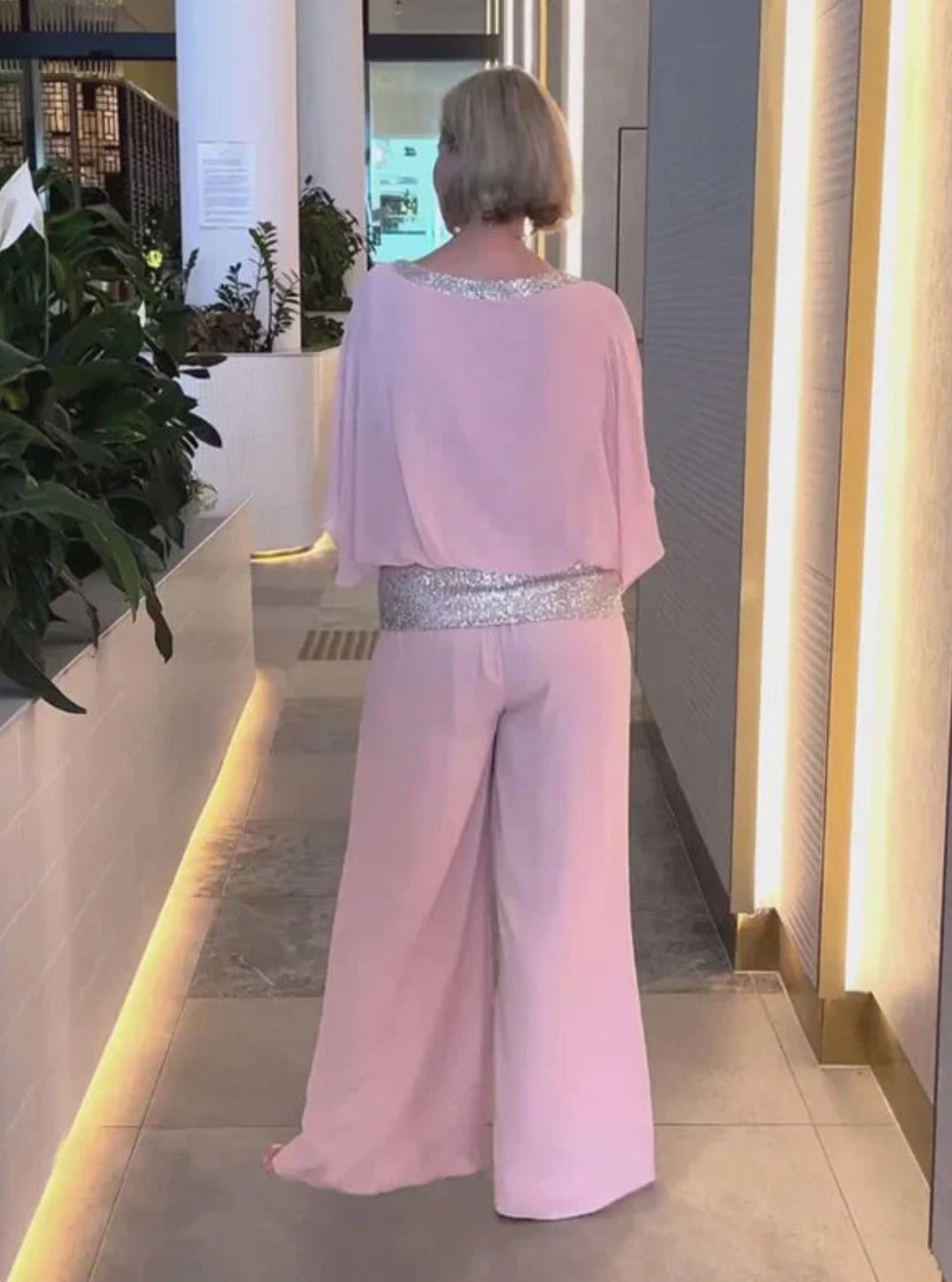 Elegant Women's Mother of the Bride Dress Sequin Trim | Formal