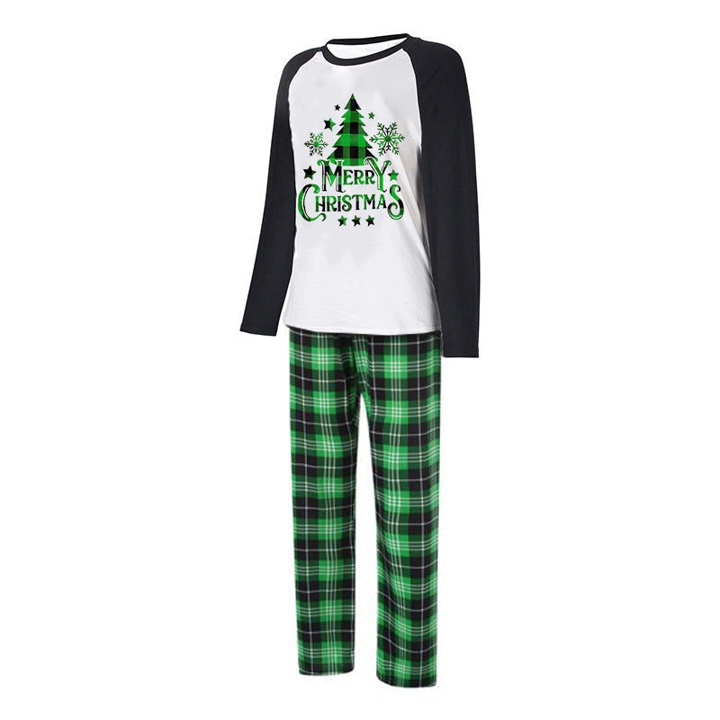 Family Christmas Pyjamas Green Plaid Tree Print | Festive