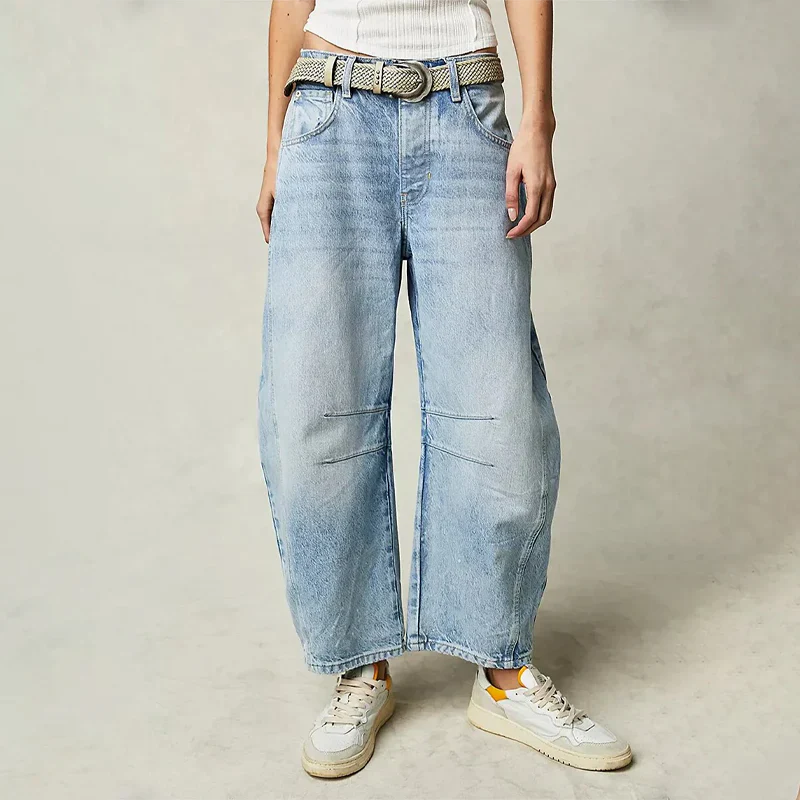 High Waisted Wide Leg Baggy Jeans for Women | Cropped