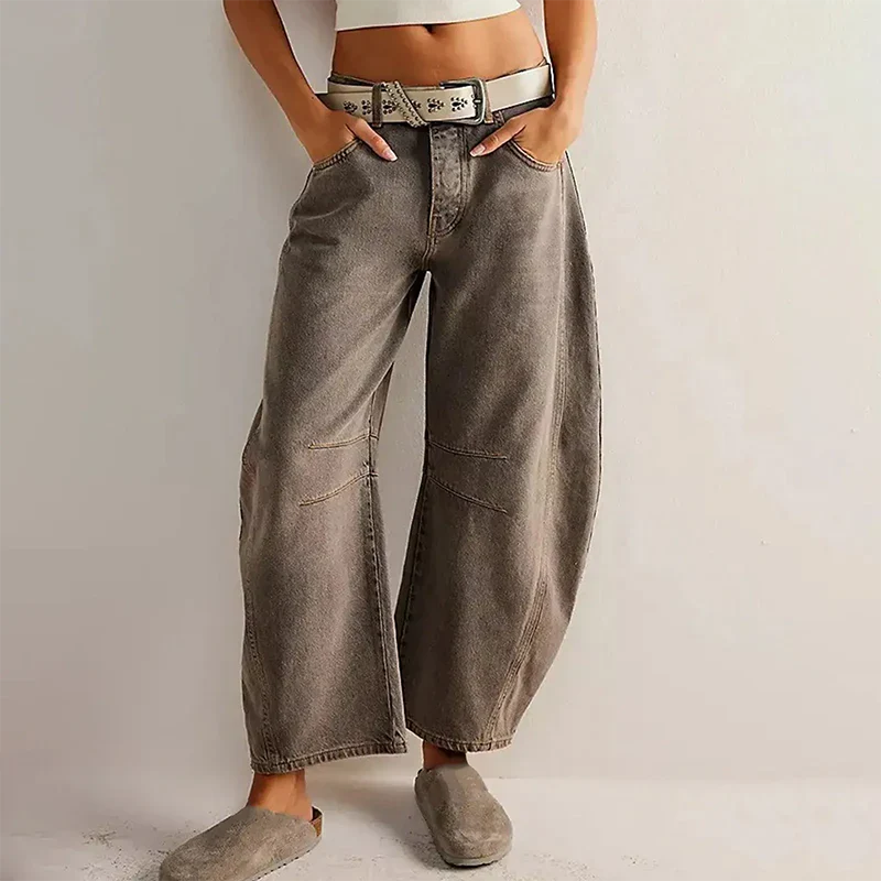 High Waisted Wide Leg Baggy Jeans for Women | Cropped