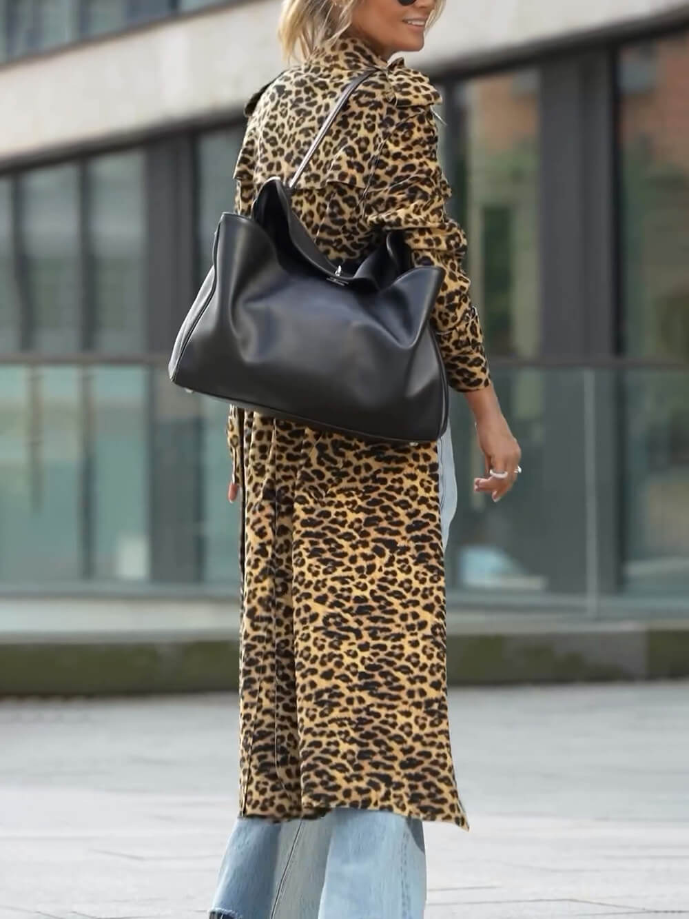 Leopard Print Longline Women’s Jacket | Trench Style