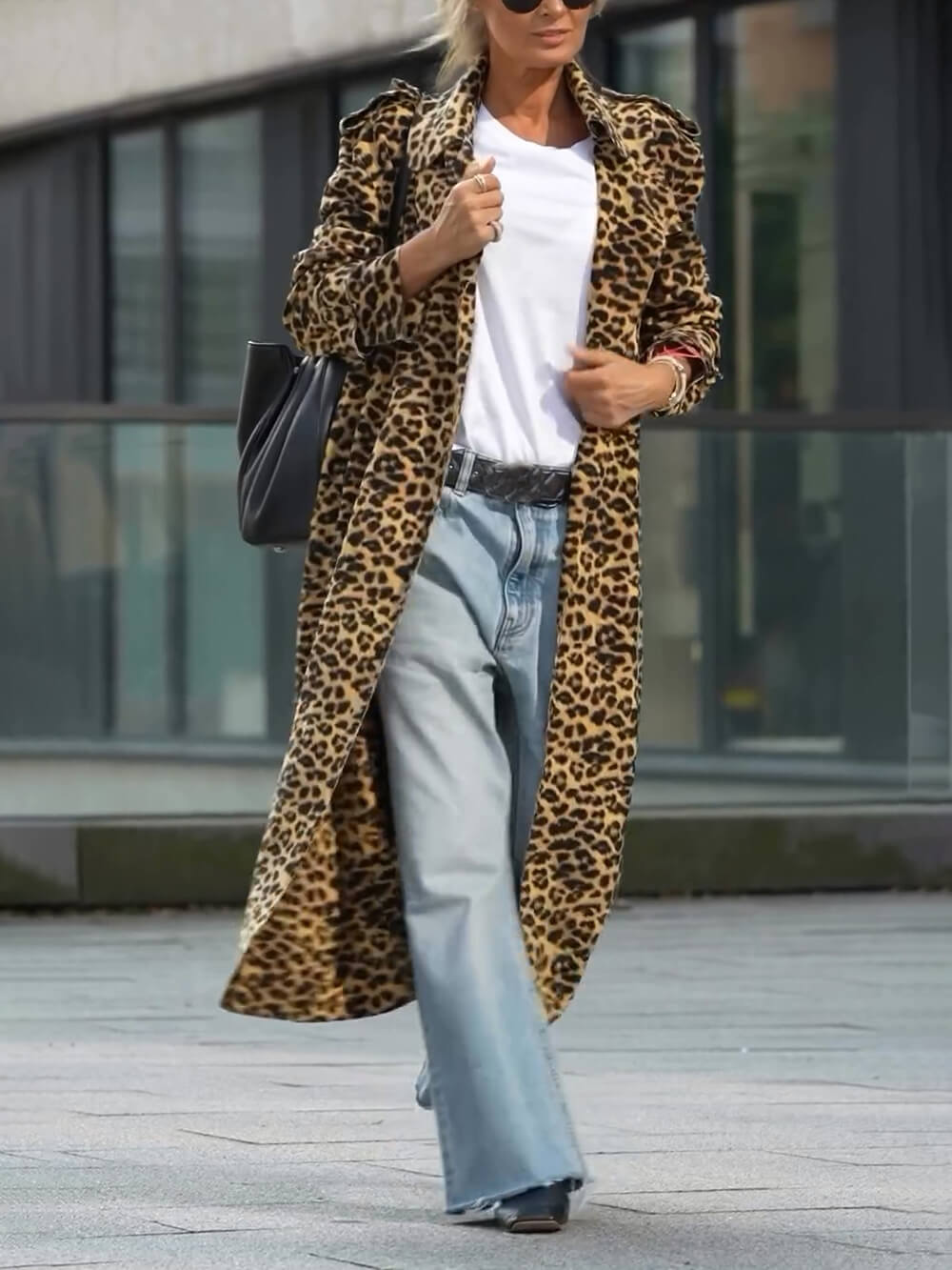 Leopard Print Longline Women’s Jacket | Trench Style