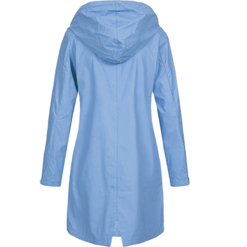 Long Rain Jacket With Hood for Women | Lightweight