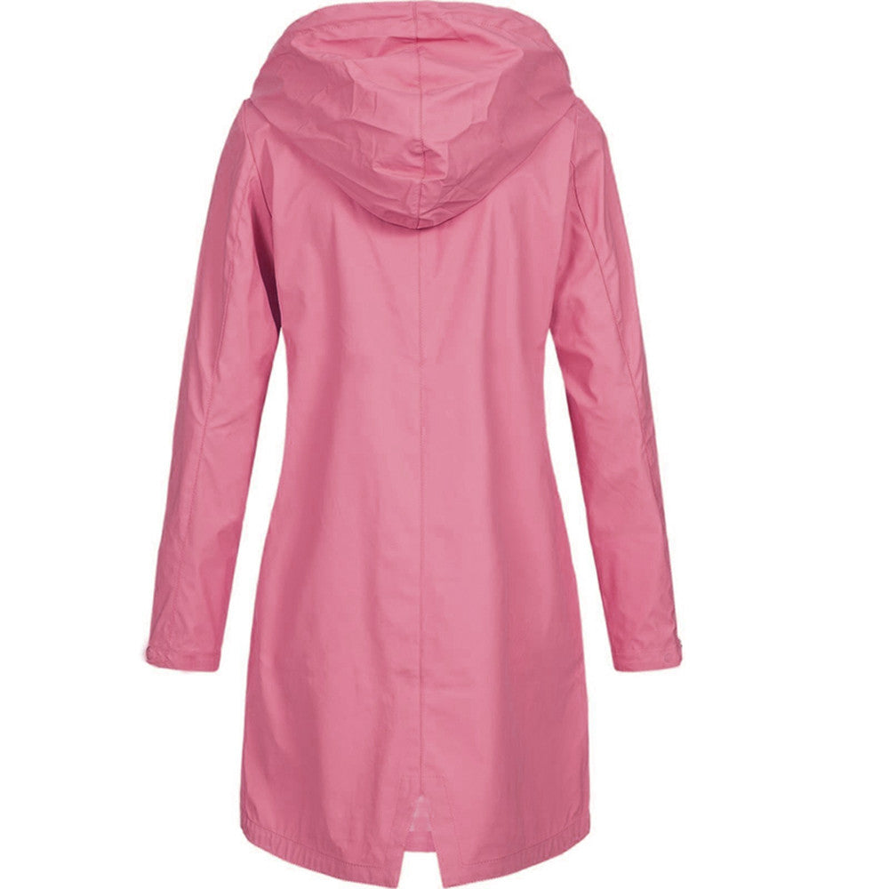 Long Rain Jacket With Hood for Women | Lightweight