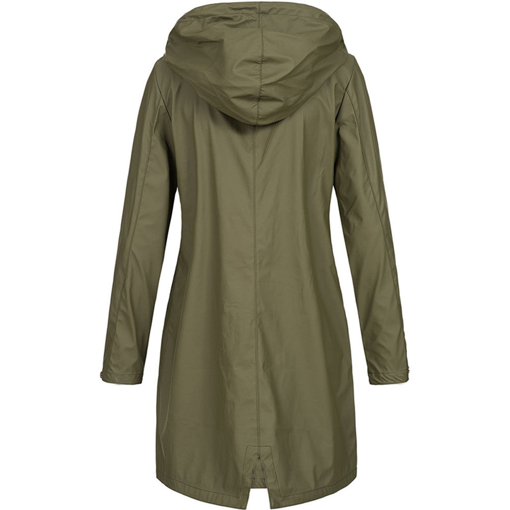 Long Rain Jacket With Hood for Women | Lightweight