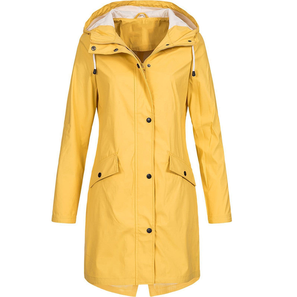 Long Rain Jacket With Hood for Women | Lightweight