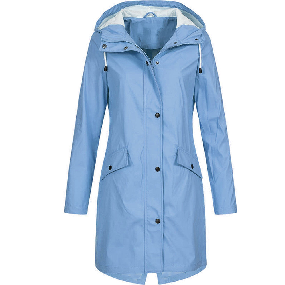 Long Rain Jacket With Hood for Women | Lightweight