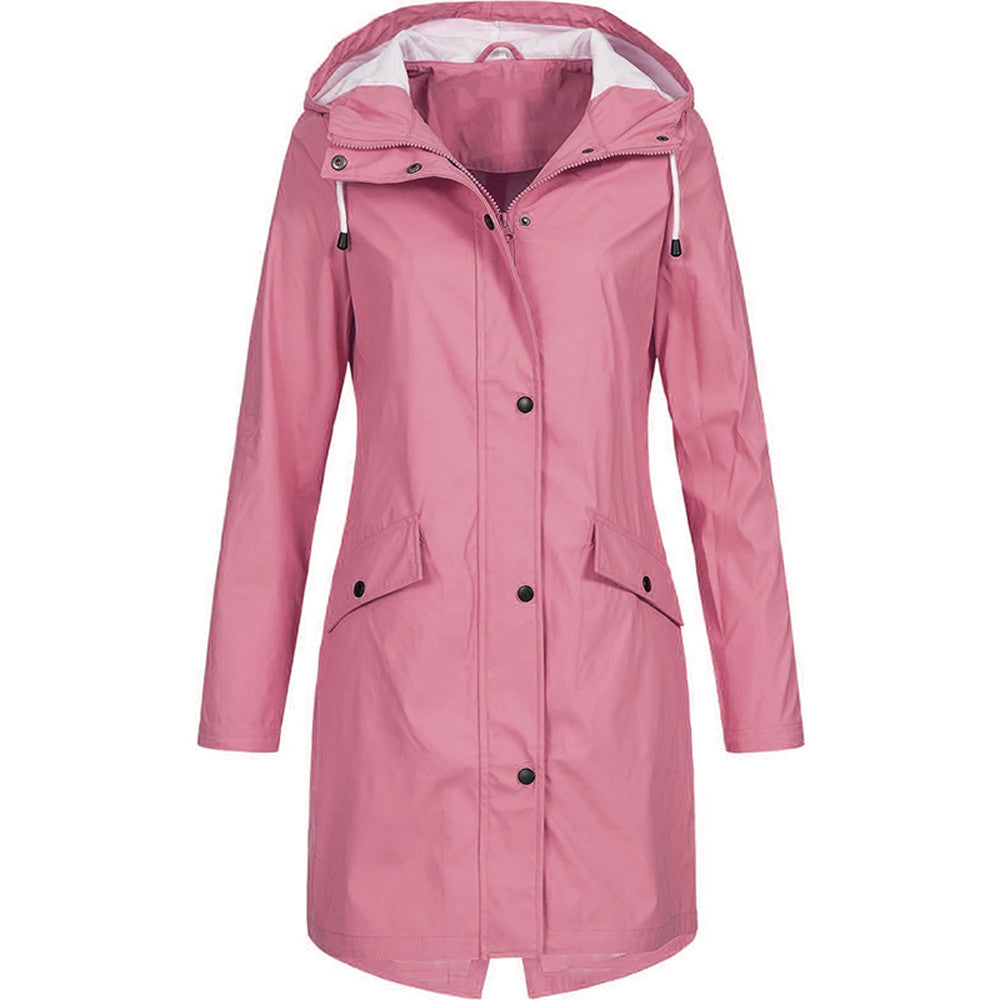 Long Rain Jacket With Hood for Women | Lightweight