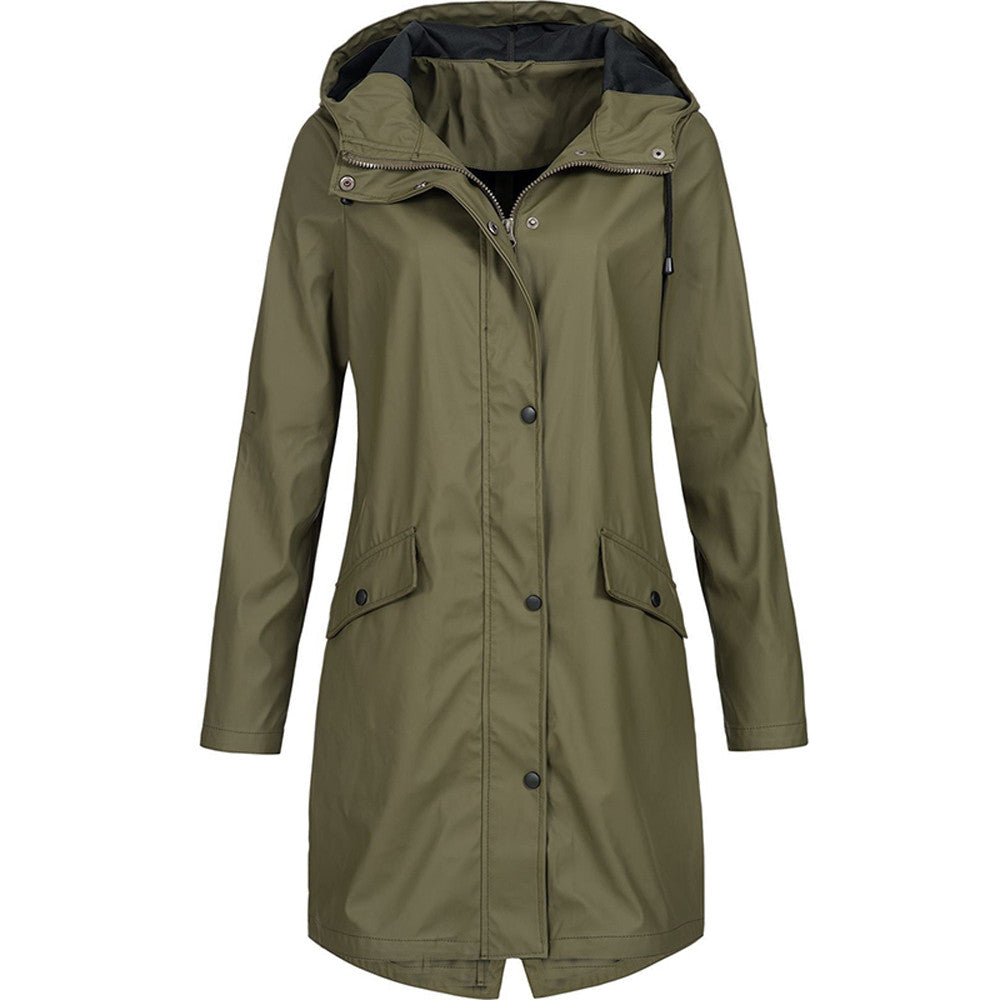 Long Rain Jacket With Hood for Women | Lightweight