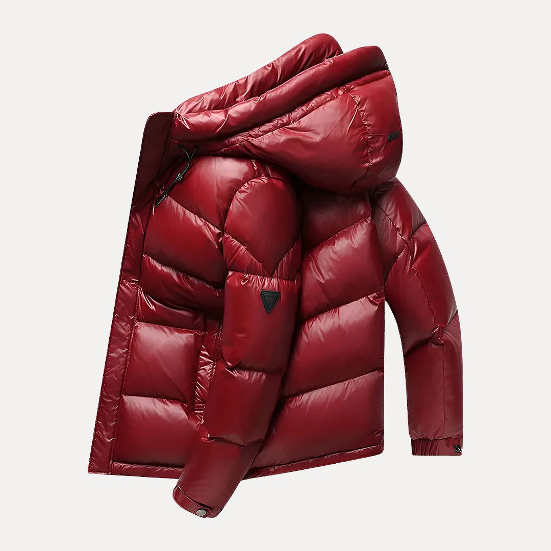 Men Quilted Puffer Jacket Hooded Winter Coat | Padded