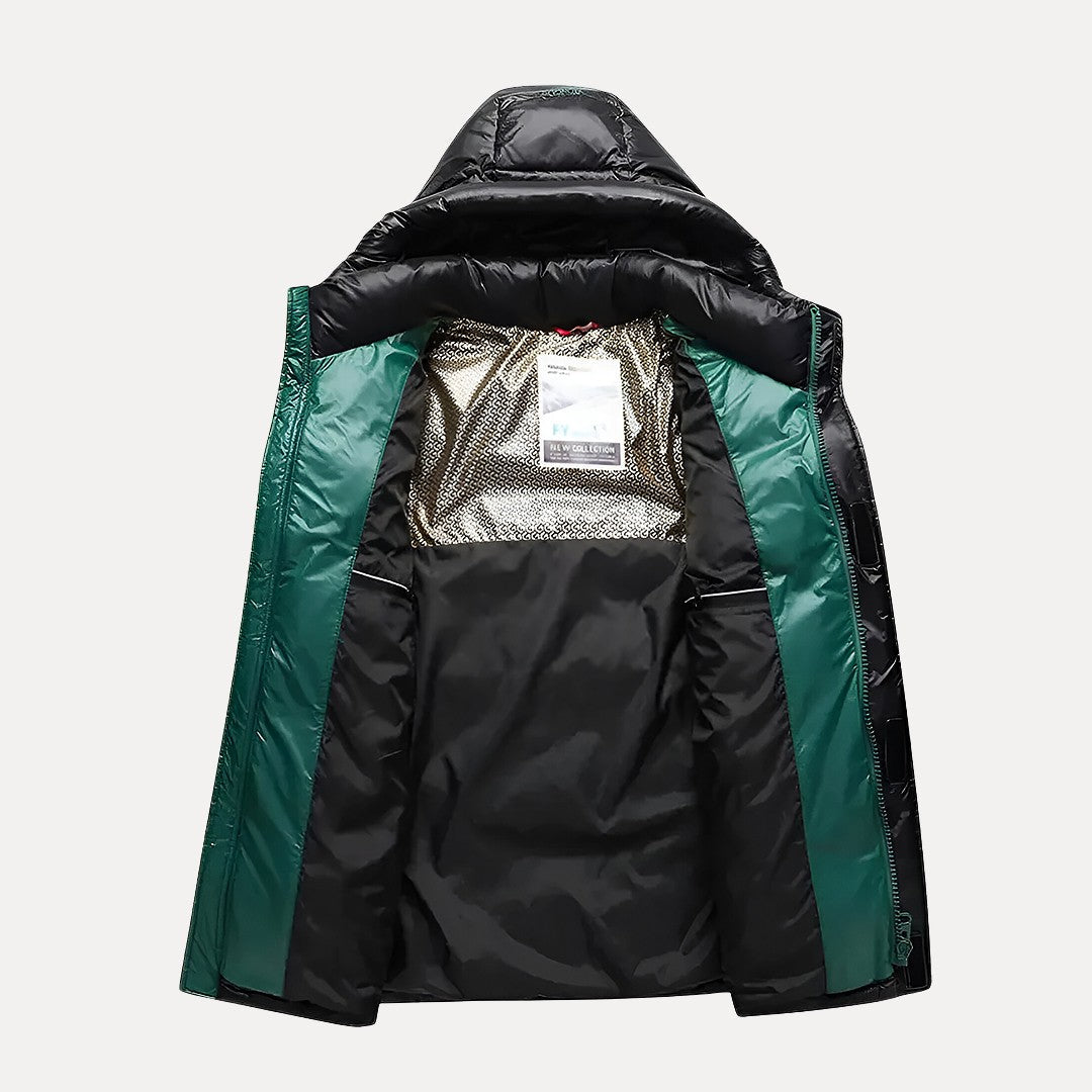 Men Quilted Puffer Jacket Hooded Winter Coat | Padded