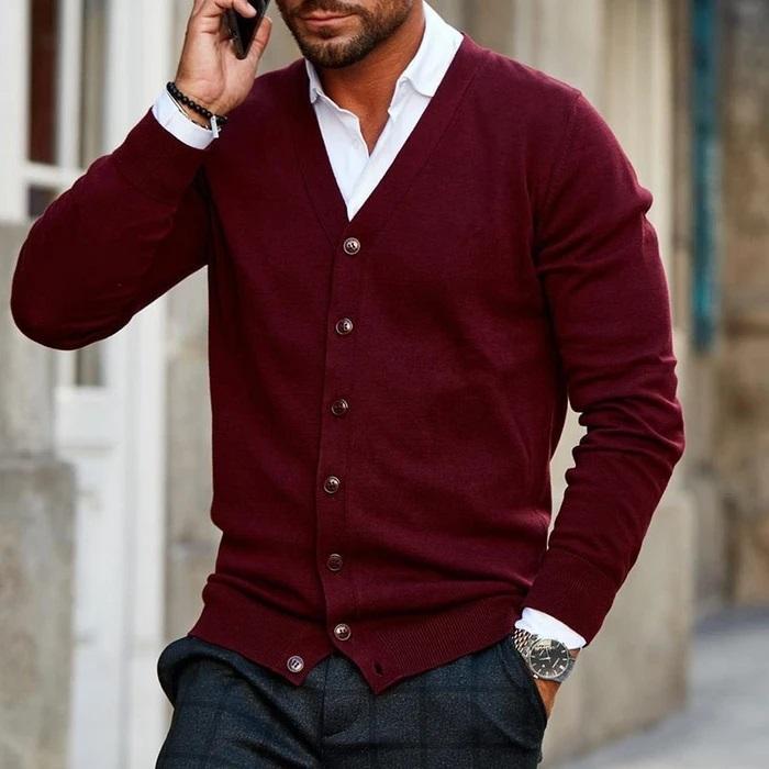 Men's Cardigans V-Neck Buttoned | Smart Casual