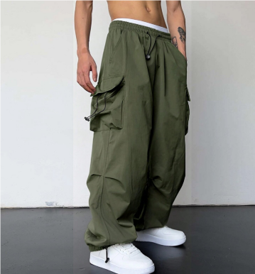 Men's Cargo Baggy Pants with Flap Pockets | Work