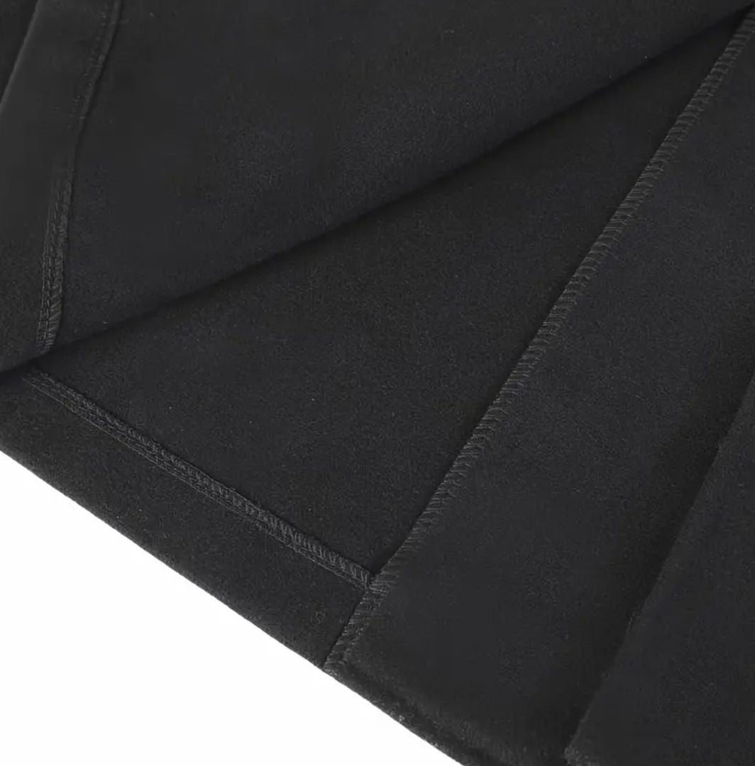 Men's Coat Black Long with Pockets | Trench
