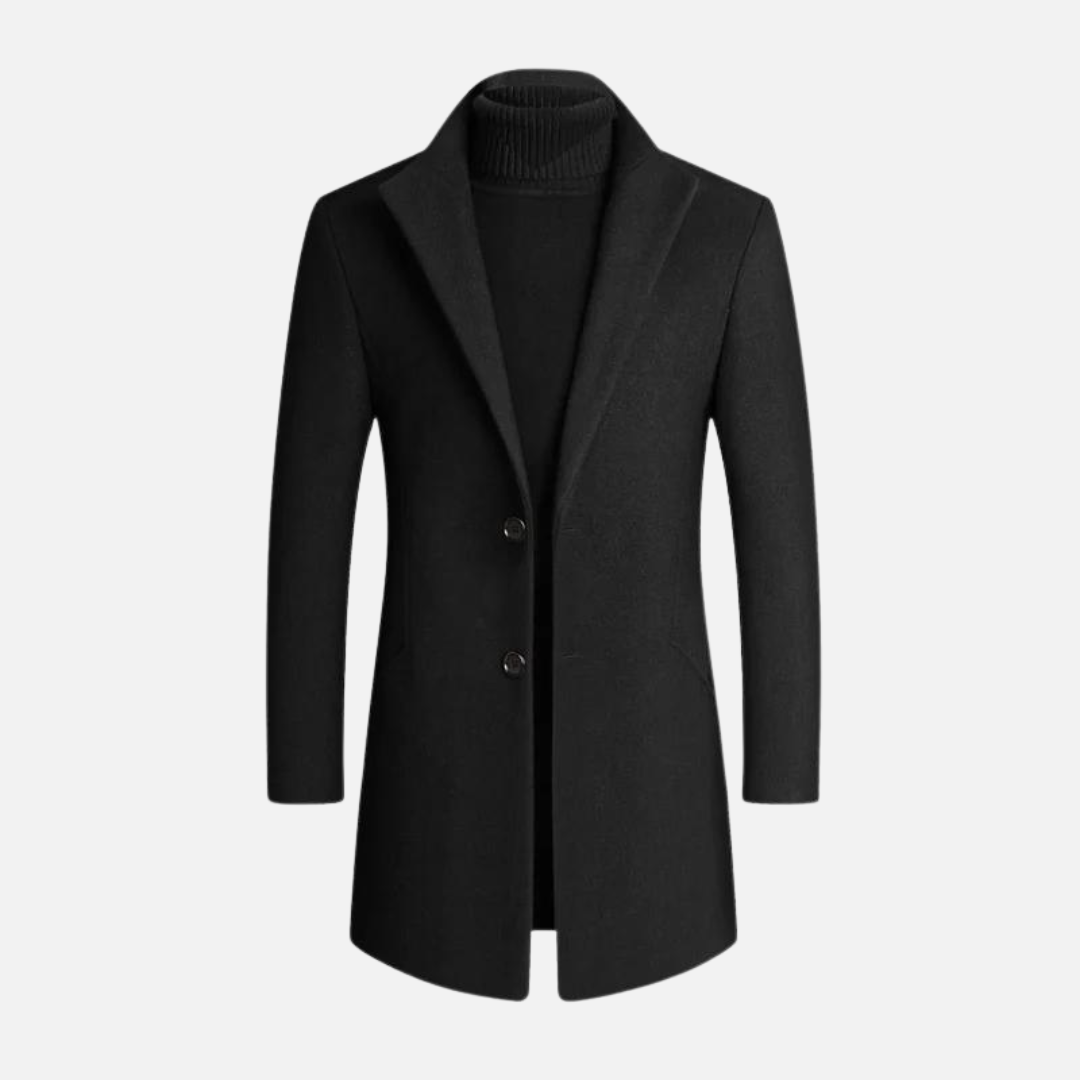 Men's Coat Winter Button-Up | Long