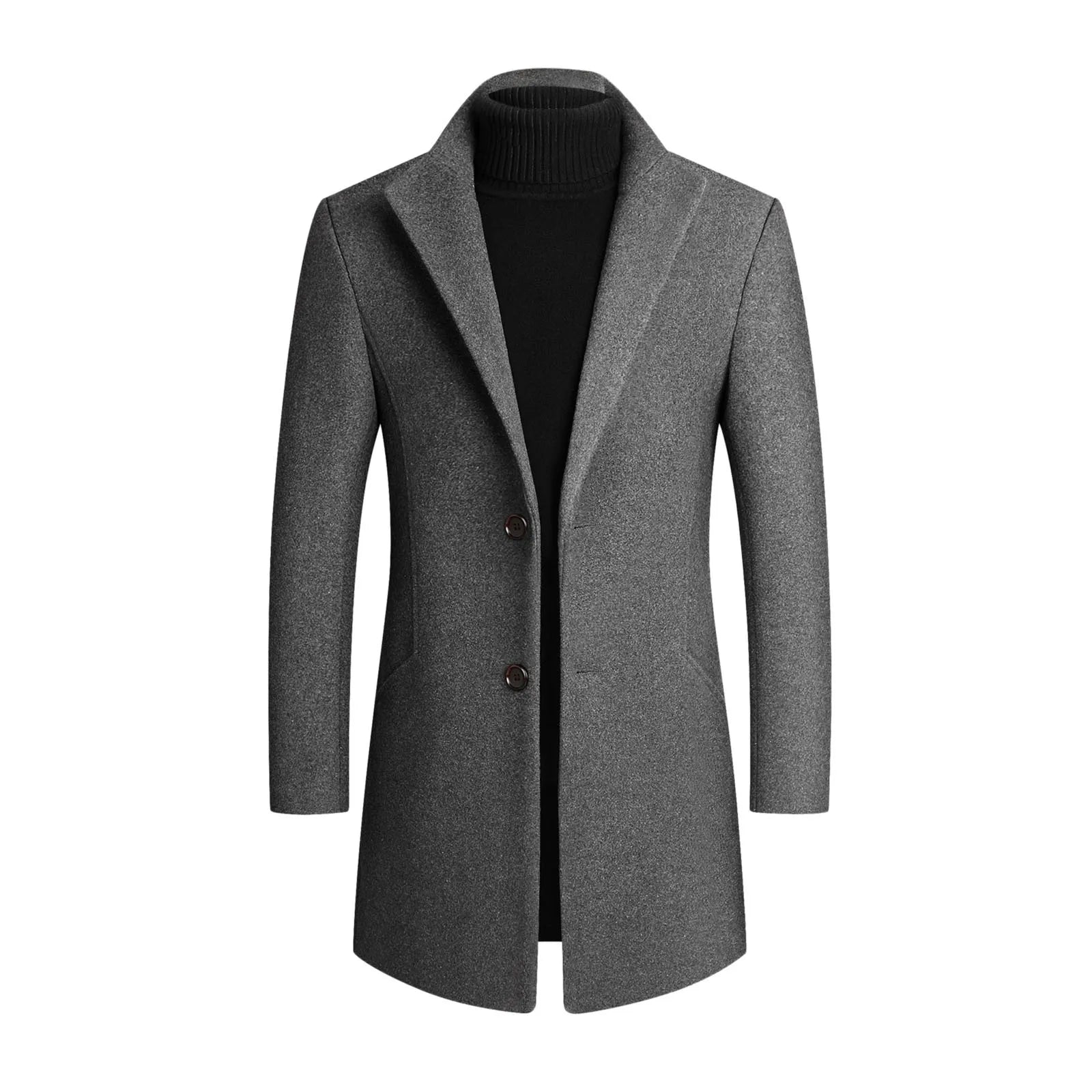 Men's Coat Winter Button-Up | Long