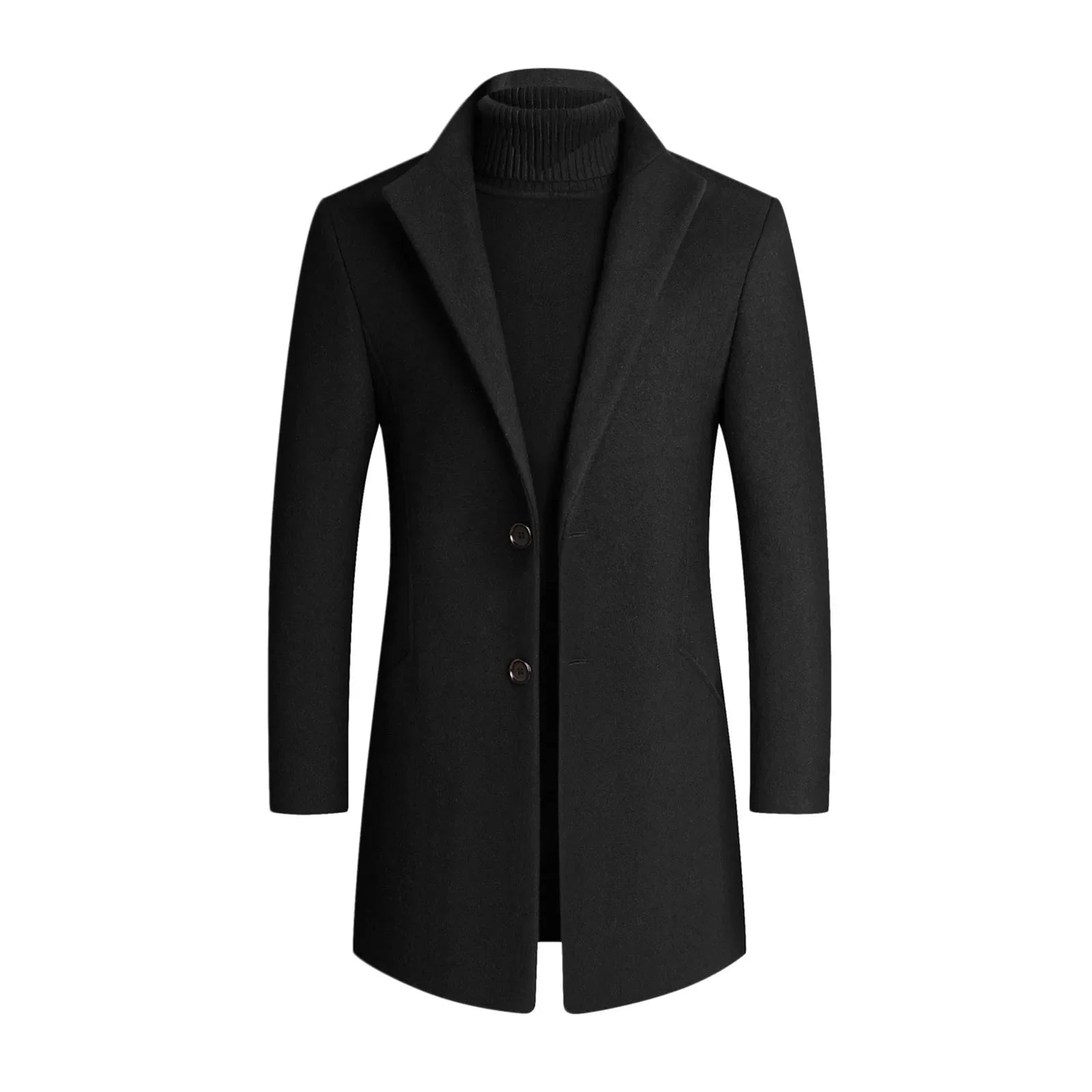 Men's Coat Winter Button-Up | Long