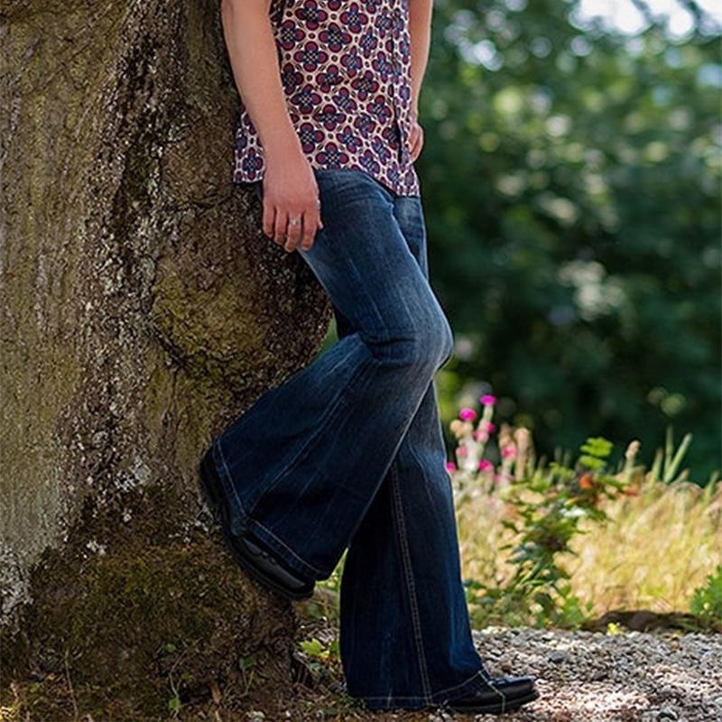 Men’s Flared Jeans with Washed Detail | Vintage