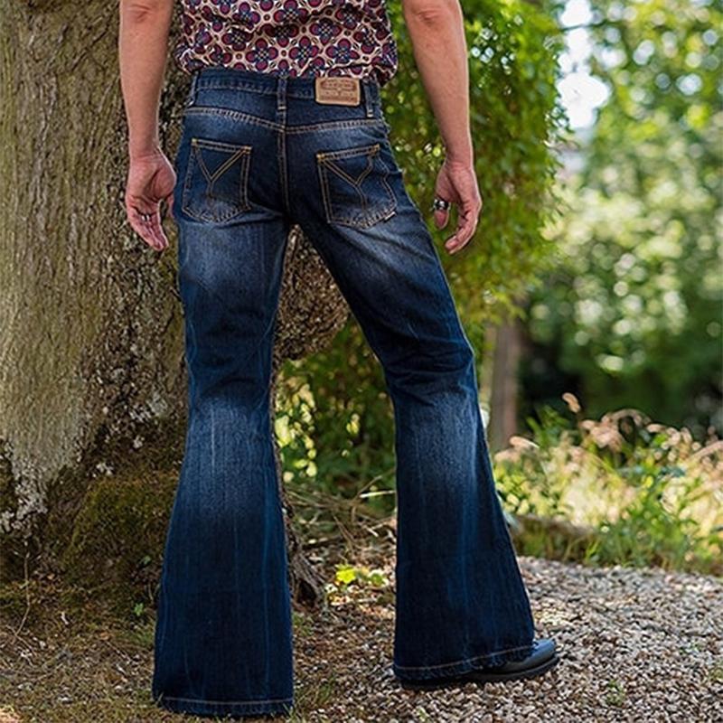 Men’s Flared Jeans with Washed Detail | Vintage