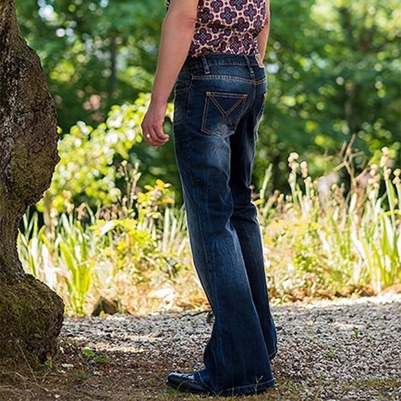 Men’s Flared Jeans with Washed Detail | Vintage