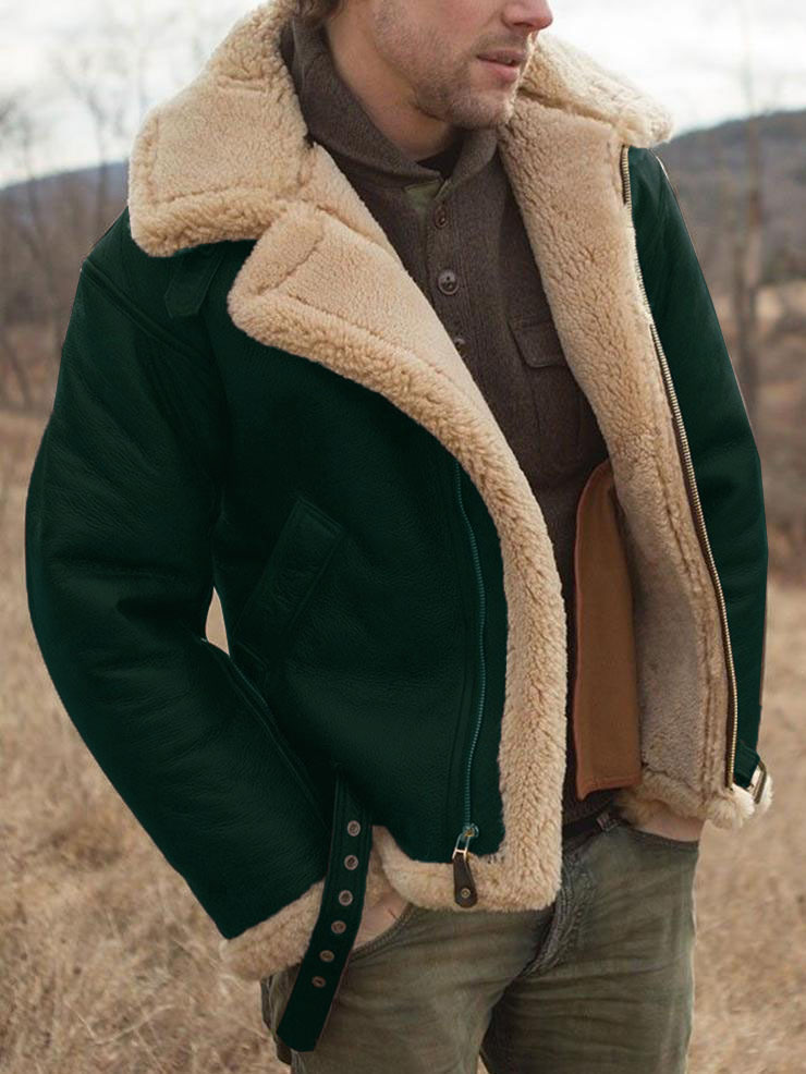 Men's Fur Coat Fleece Lined Jacket | Winter