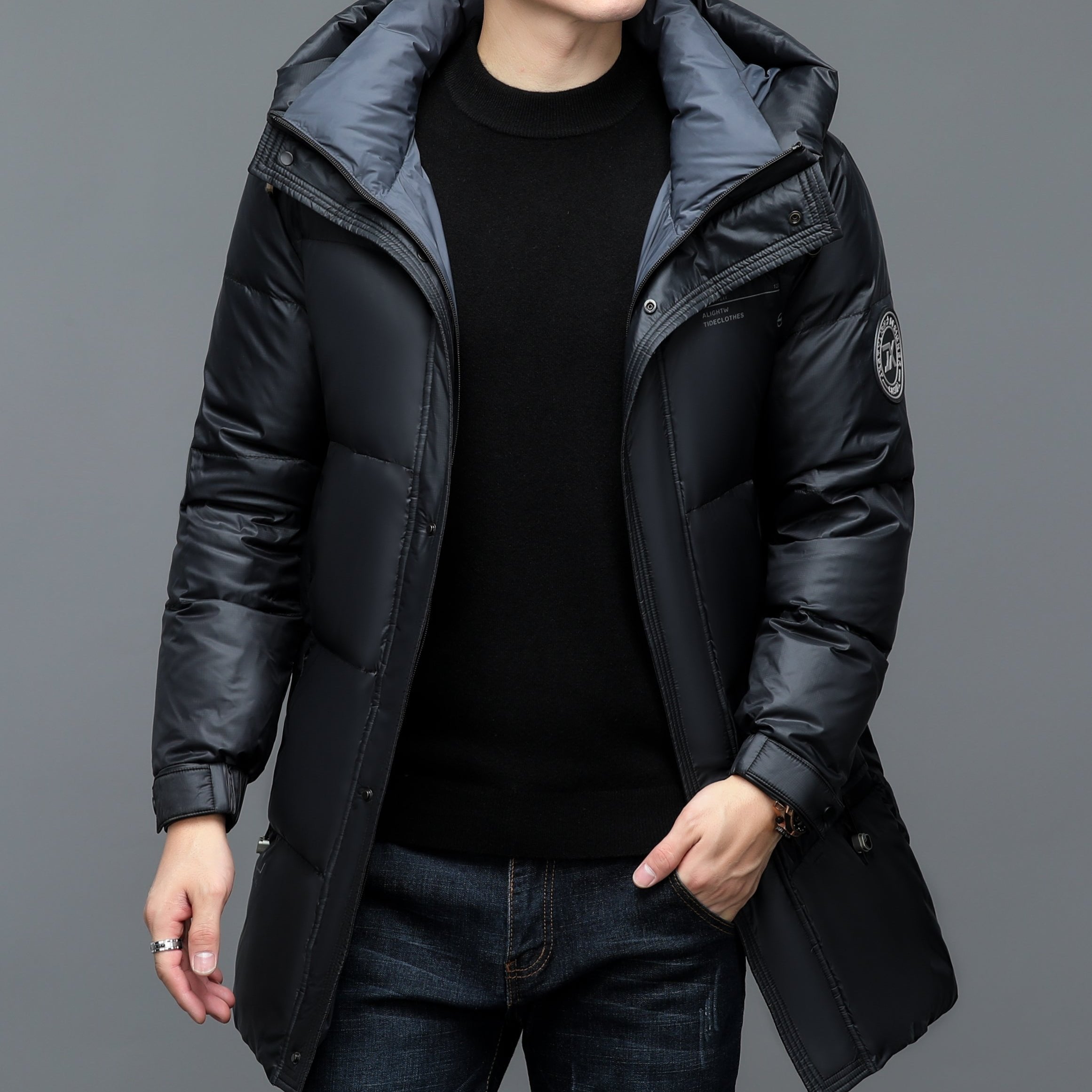 Men's Hooded Long Sleeve Rain Jacket | Winter Coat