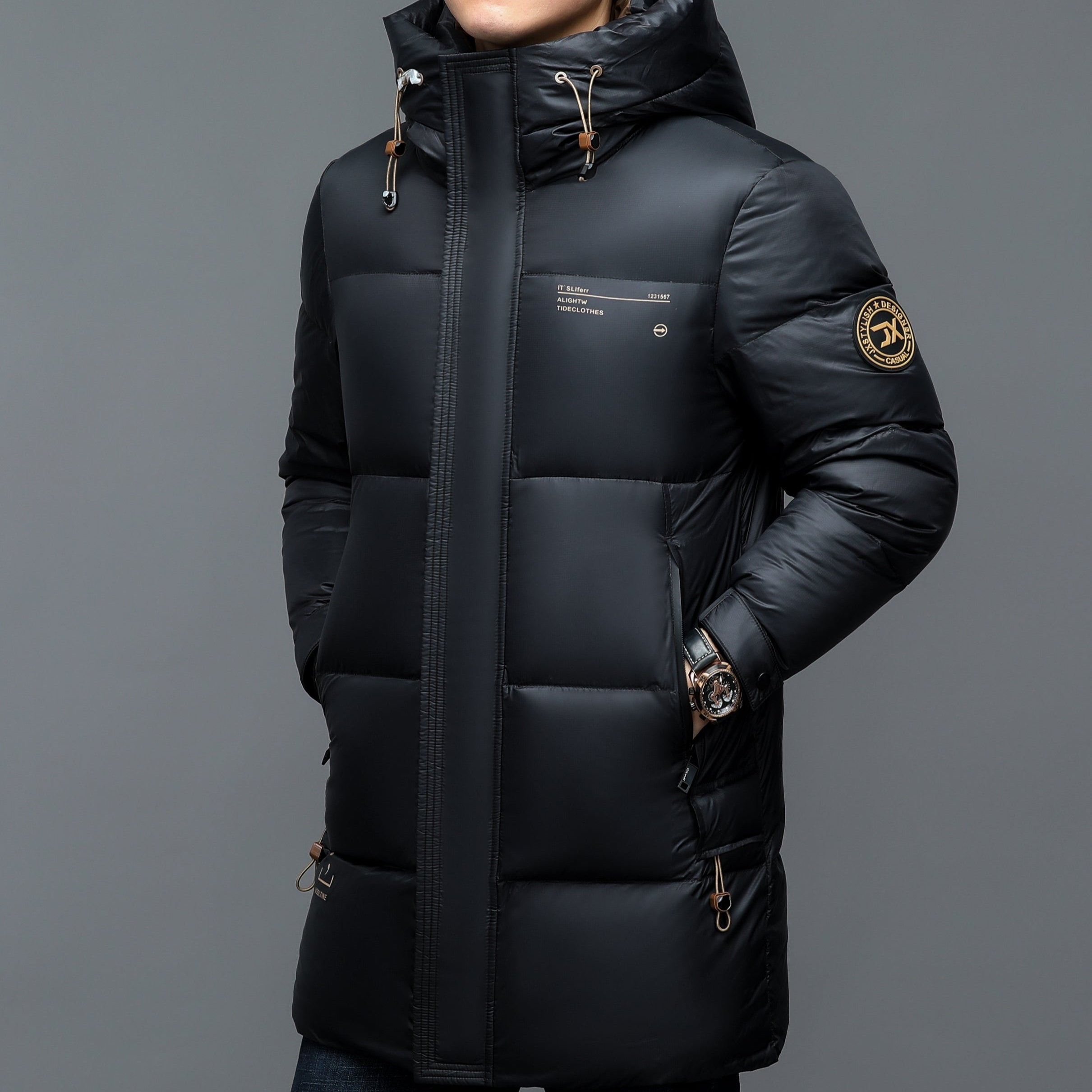 Men's Hooded Long Sleeve Rain Jacket | Winter Coat