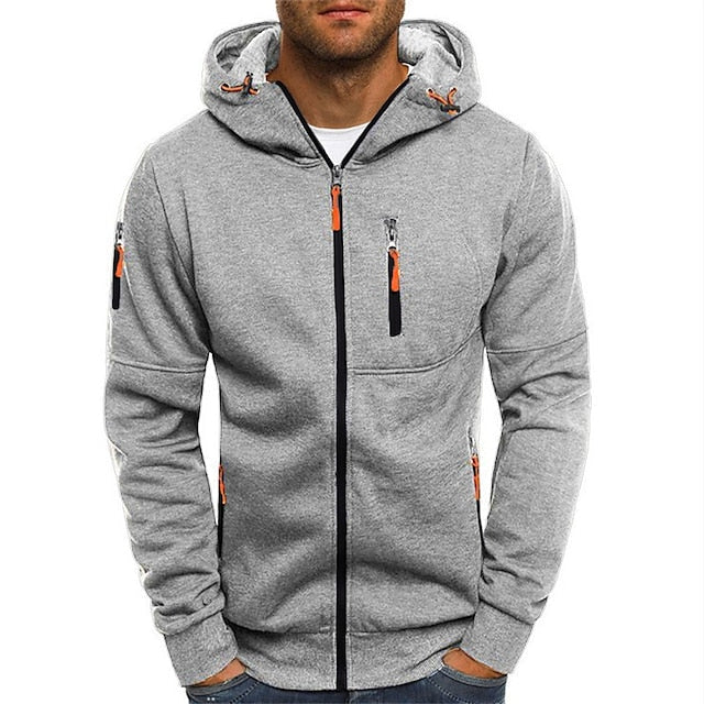 Men's Hoodie Zip Up Pockets | Sporty