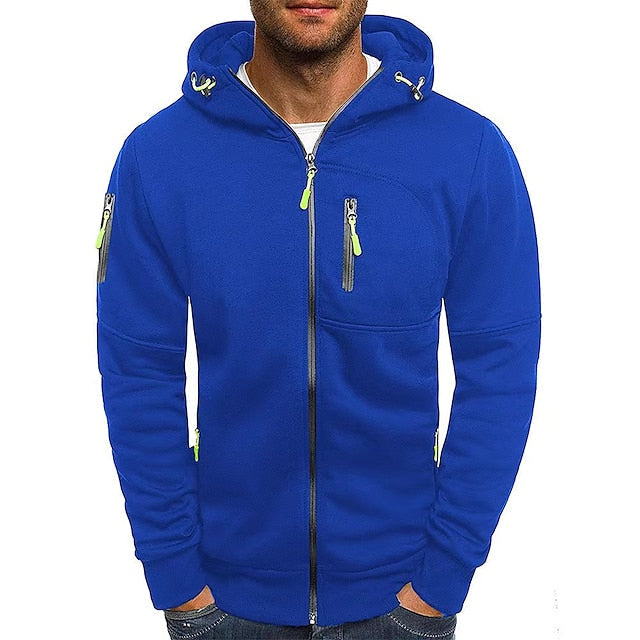 Men's Hoodie Zip Up Pockets | Sporty