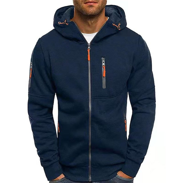 Men's Hoodie Zip Up Pockets | Sporty