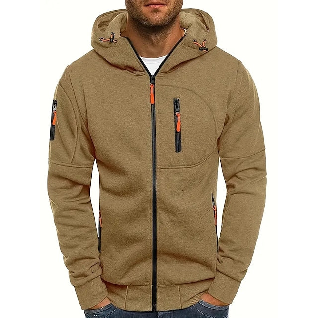 Men's Hoodie Zip Up Pockets | Sporty