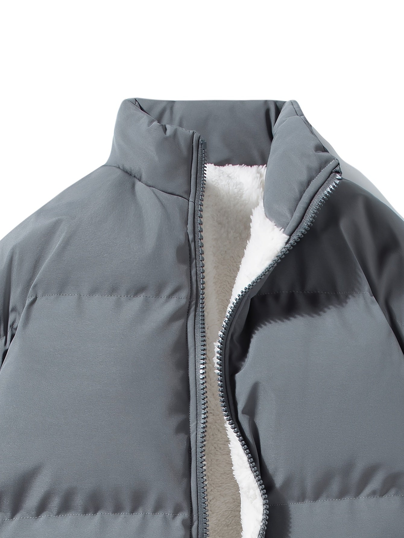 Men's Jacket Puffer with Zipper | Winter