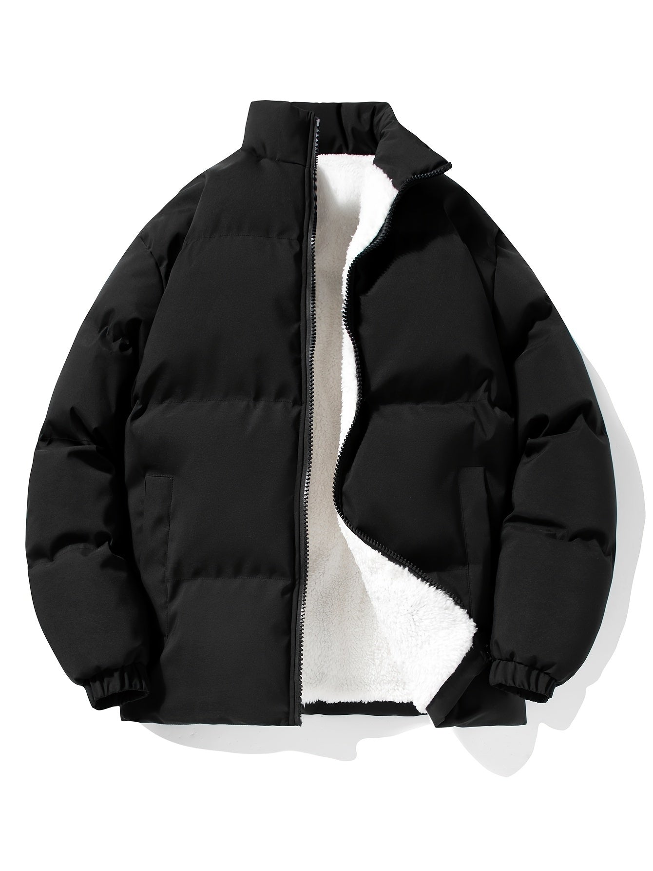 Men's Jacket Puffer with Zipper | Winter
