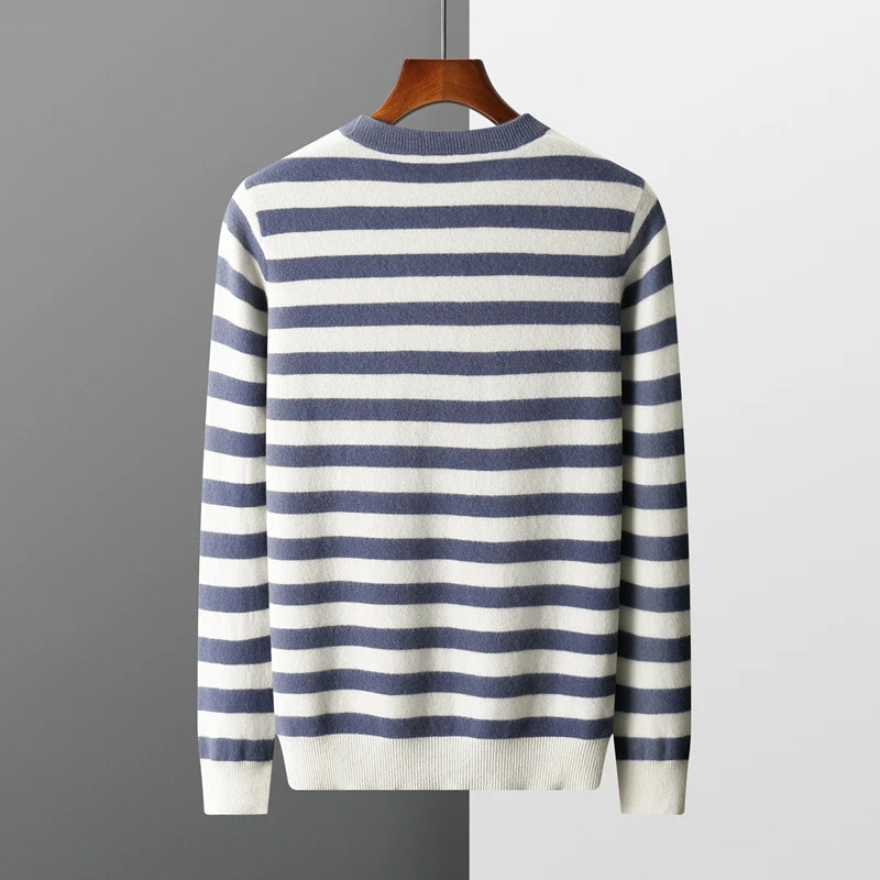 Men's Jumper Striped Crew Neck | Winter