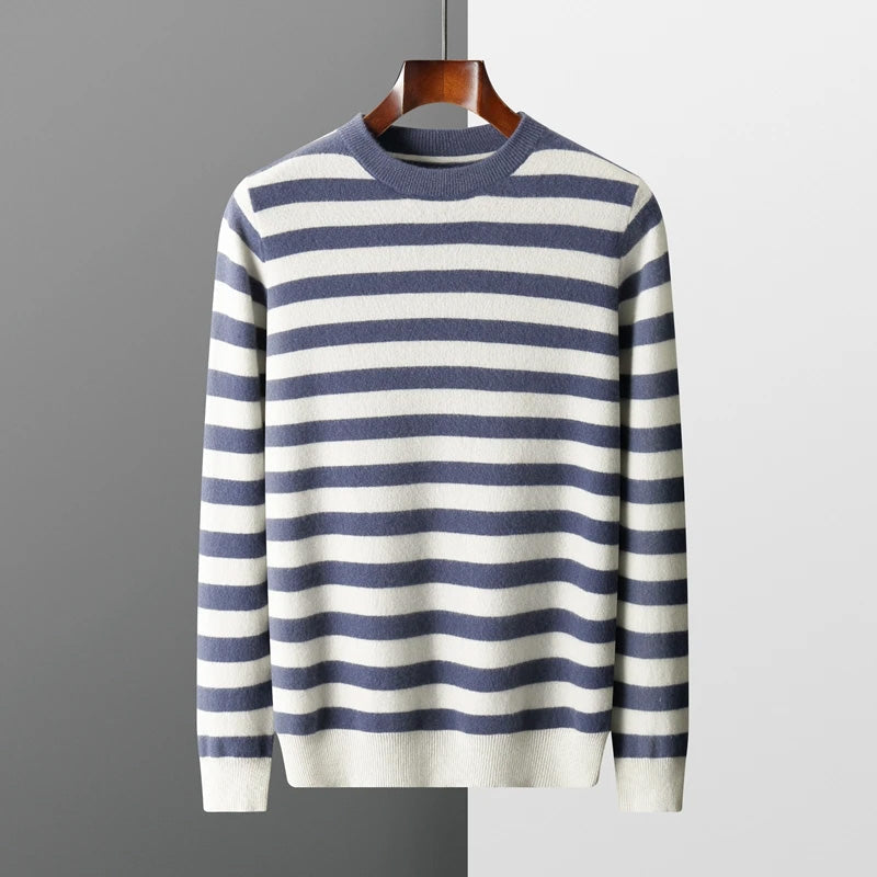 Men's Jumper Striped Crew Neck | Winter
