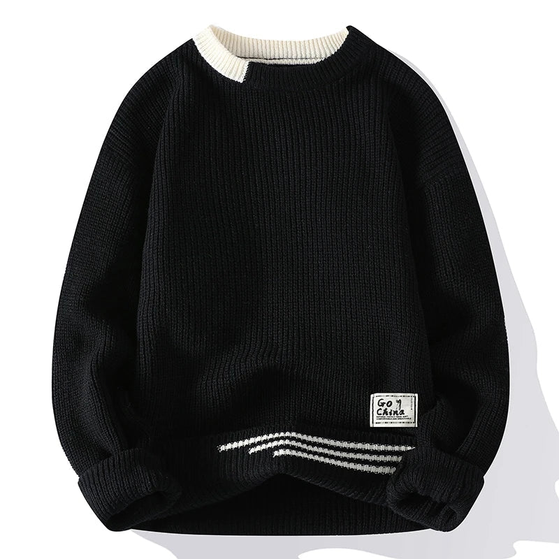 Men's Knitted Crew Neck Long Sleeve Jumper | Casual Sweater