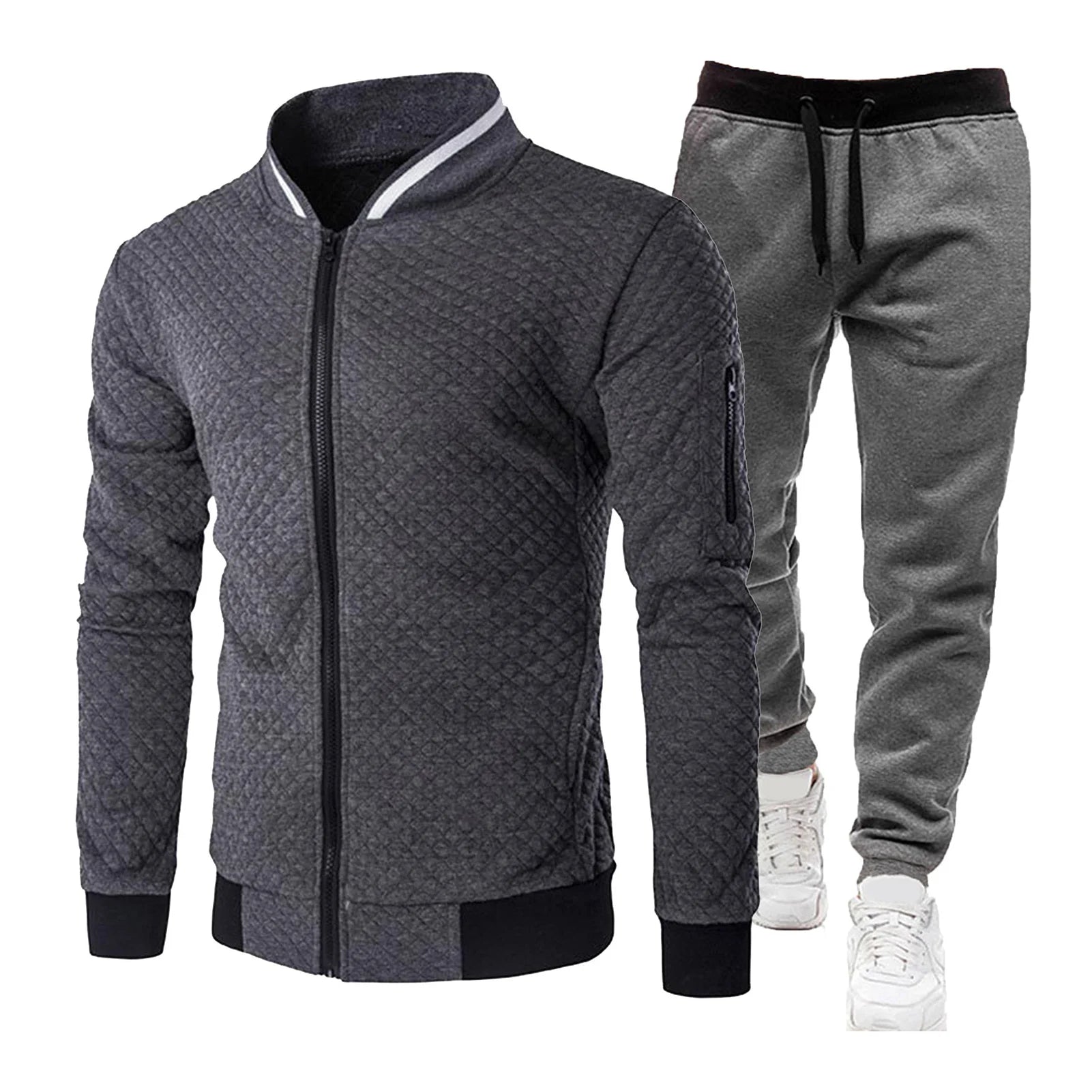 Men’s Matching Tracksuit Set With Zip-Up Top | Casual Fit