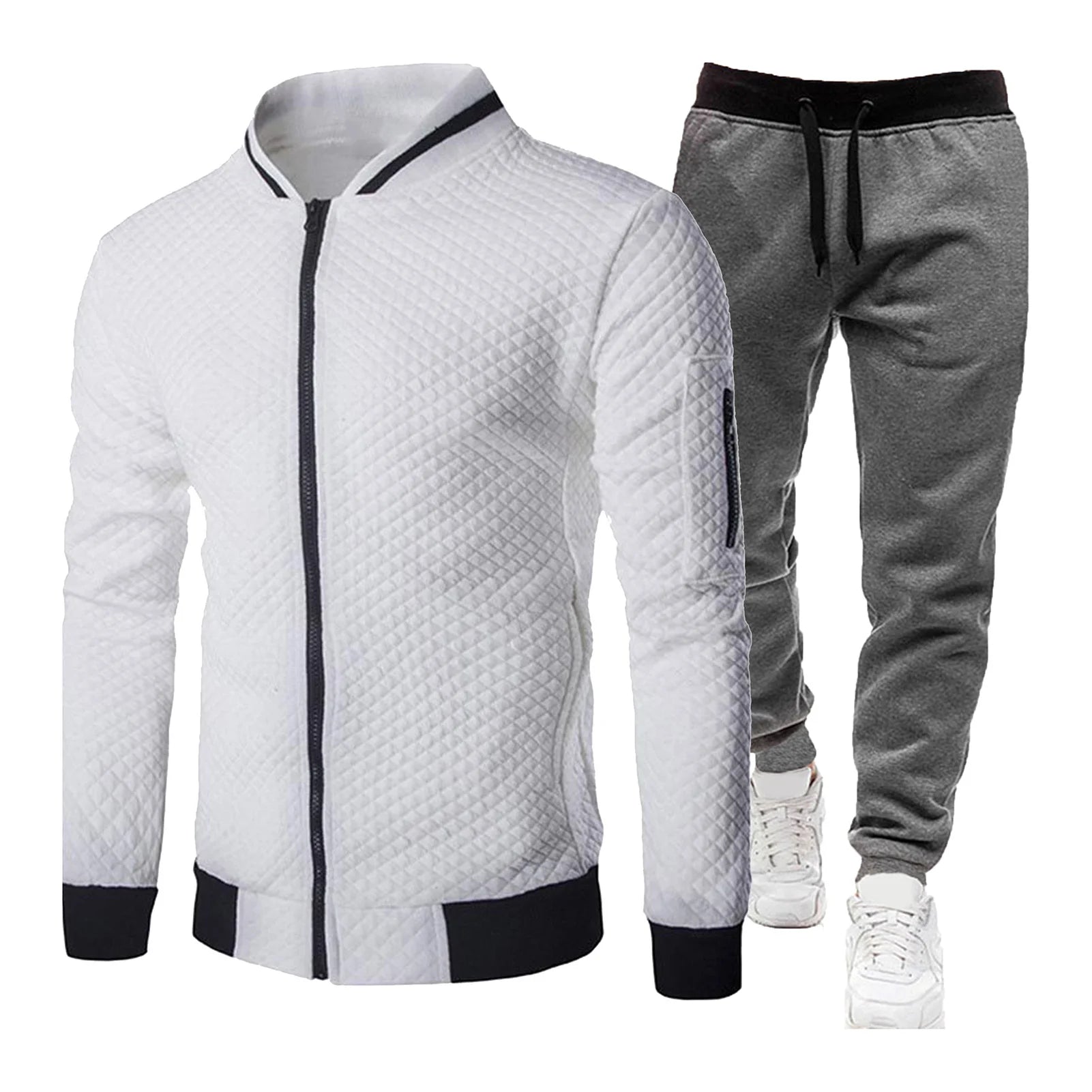 Men’s Matching Tracksuit Set With Zip-Up Top | Casual Fit