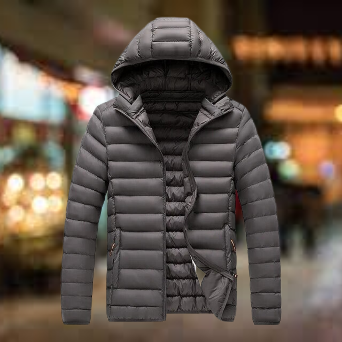 Men's Puffer Jacket Lightweight Hooded | Winter