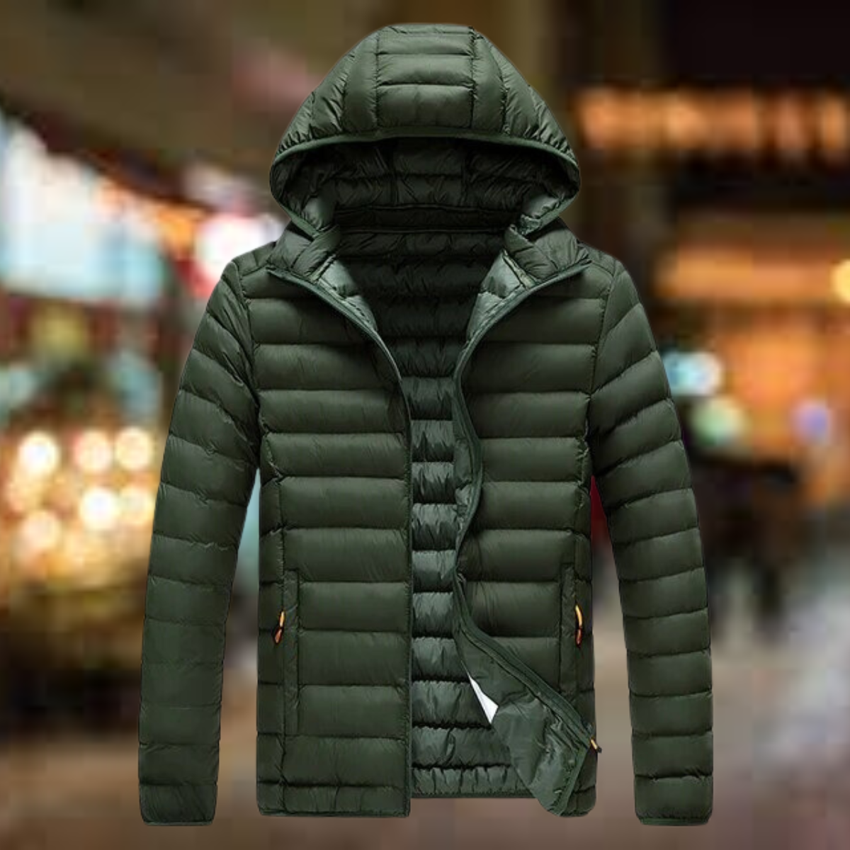 Men's Puffer Jacket Lightweight Hooded | Winter