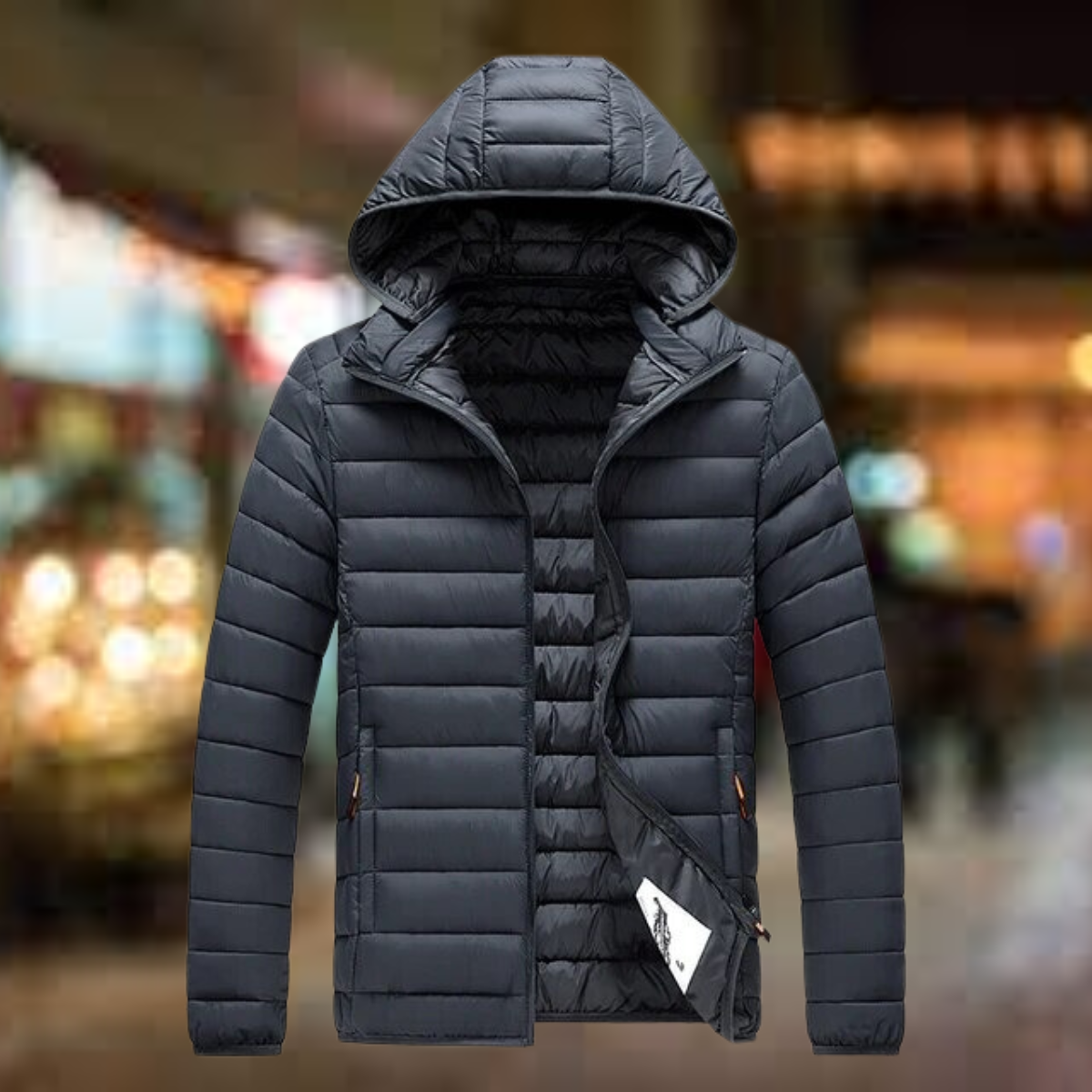 Men's Puffer Jacket Lightweight Hooded | Winter