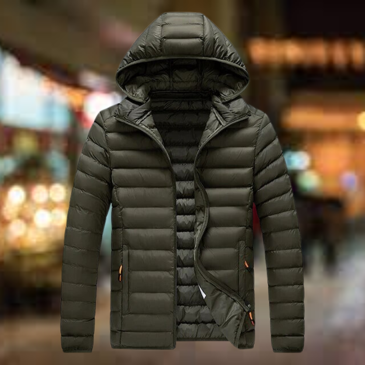 Men's Puffer Jacket Lightweight Hooded | Winter