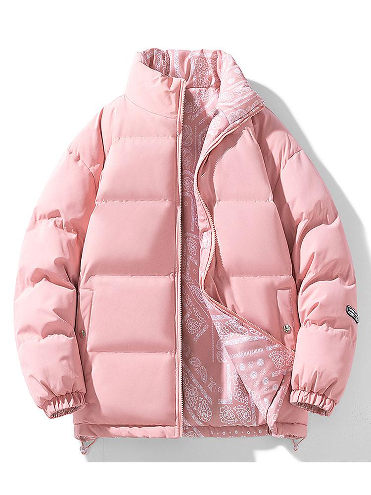 Men's Puffer Jacket Reversible Pattern Lined | Winter