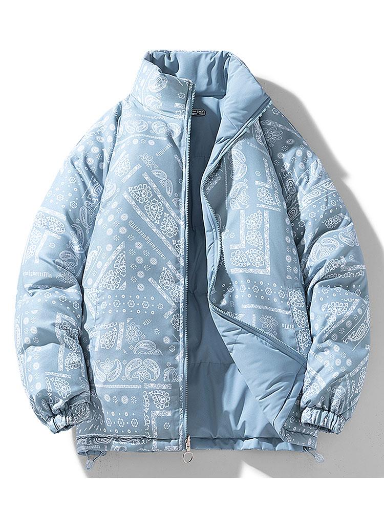 Men's Puffer Jacket Reversible Pattern Lined | Winter
