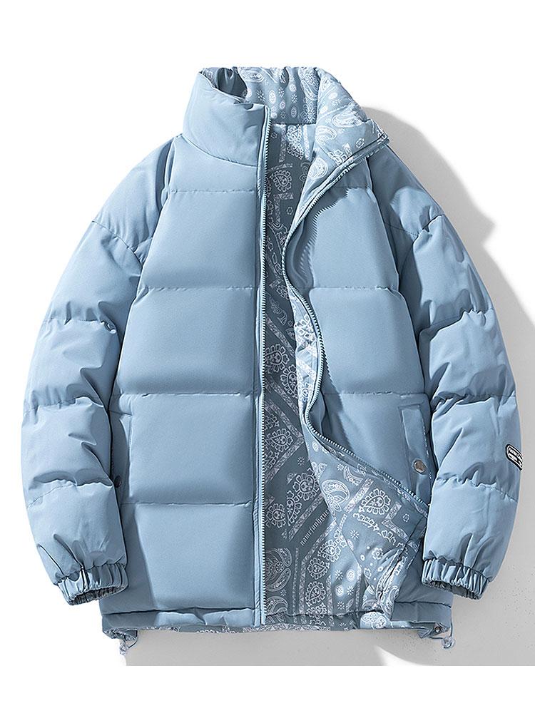 Men's Puffer Jacket Reversible Pattern Lined | Winter