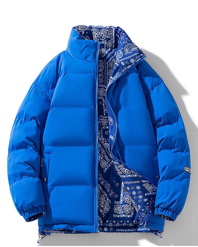 Men's Puffer Jacket Reversible Pattern Lined | Winter